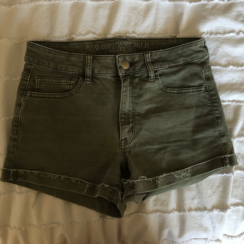 Army Green American Eagle Hi-Rise Shortie